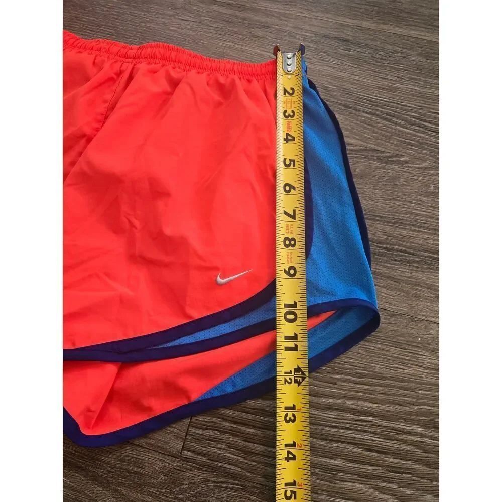 Nike Dri-FIT NeonβCoral Running Shorts Size M Blue Trim Athletic Gym Performance - Picture 7 of 7